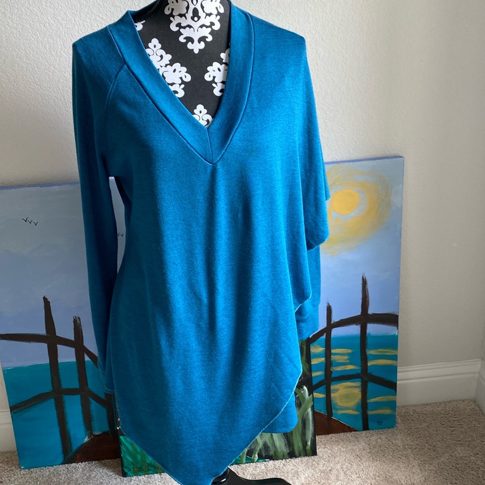 Soft Surroundings Madison Asymmetrical Cape Sweater.